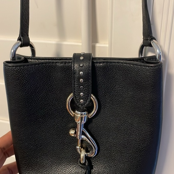 Rebecca Minkoff Black Small Leather Bucket Crossbody Two Tone Hardware - Picture 8 of 12